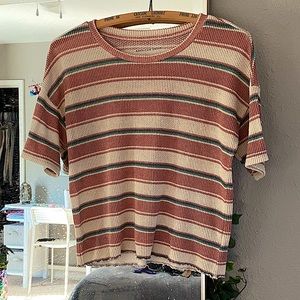 Striped Waffle Tee